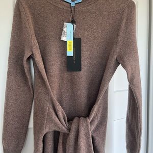 Beautiful Antonio Melani brown cashmere wrap tie sweater. XS. NWT